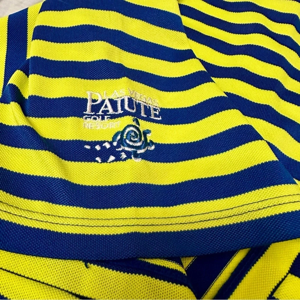 Ralph Lauren RLX Yellow and Blue Polo Shirt Las Vegas Golf Resort Wear Preppy
